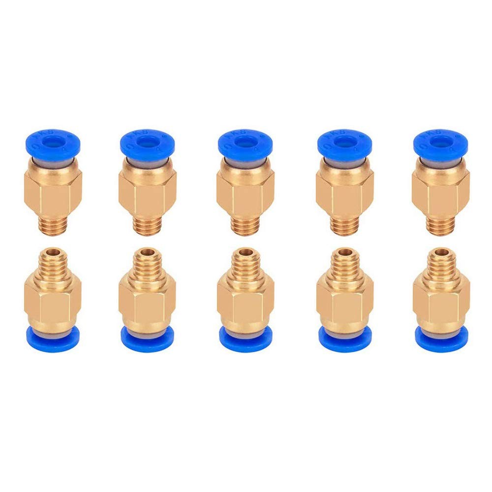 Aokin 10 Pcs PC4-M6 Pneumatic Fitting for Creality Ender 4mm, 10Pcs