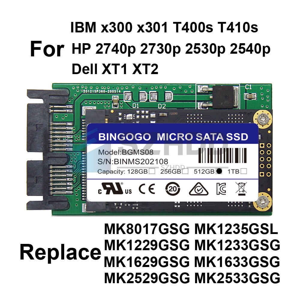 NEW 1.8'' Micro SATA 512GB SSD For DELL XT1 XT2 Replace MK1629GSG MK2529GSG