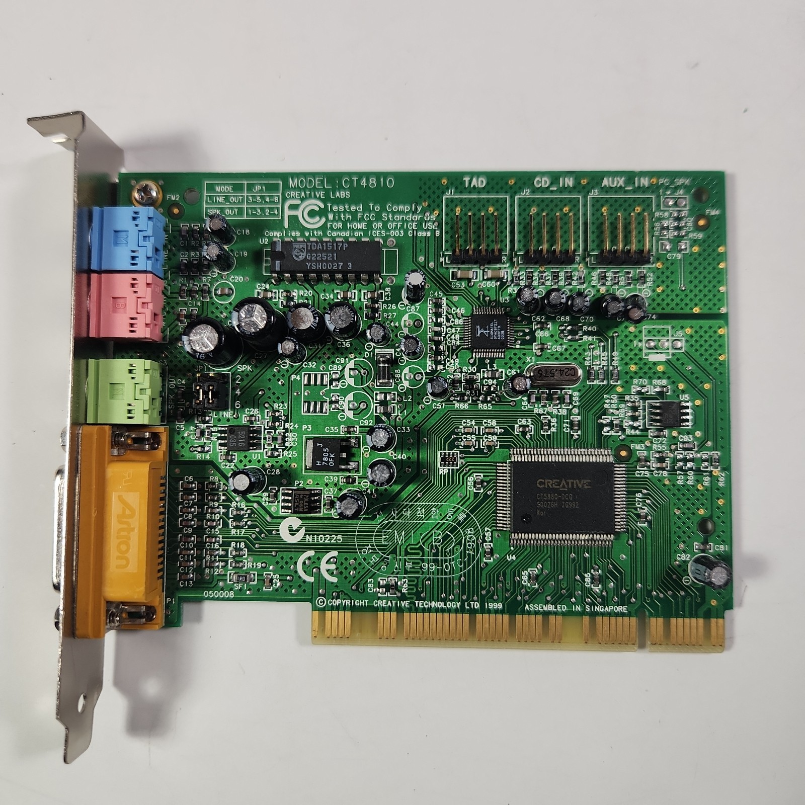 Creative Labs Sound Blaster CT4810 PCI Sound Card 1999 Vintage
