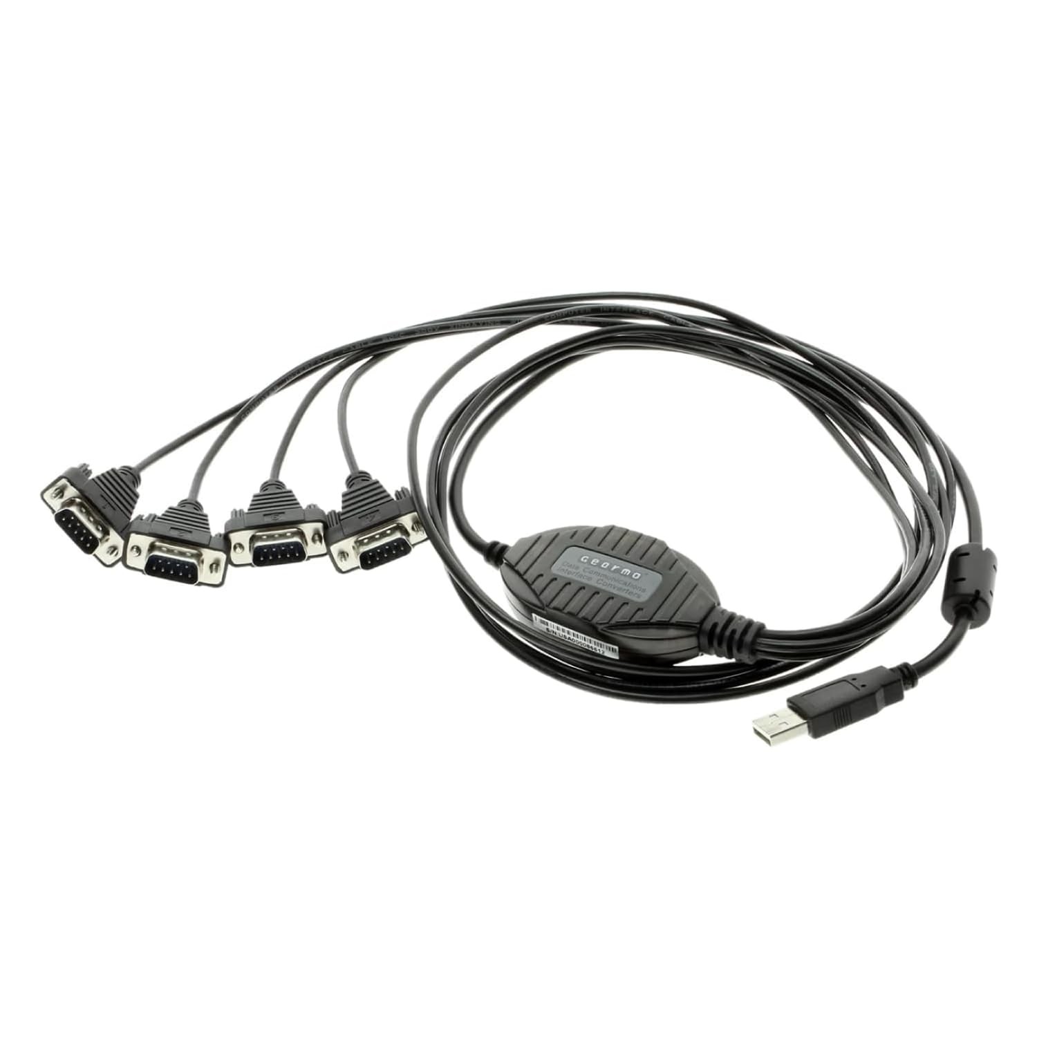 4 Port USB to Serial RS232 Adapter FTDI Chipset, Supports Win 11, 10, 8, 7, L.