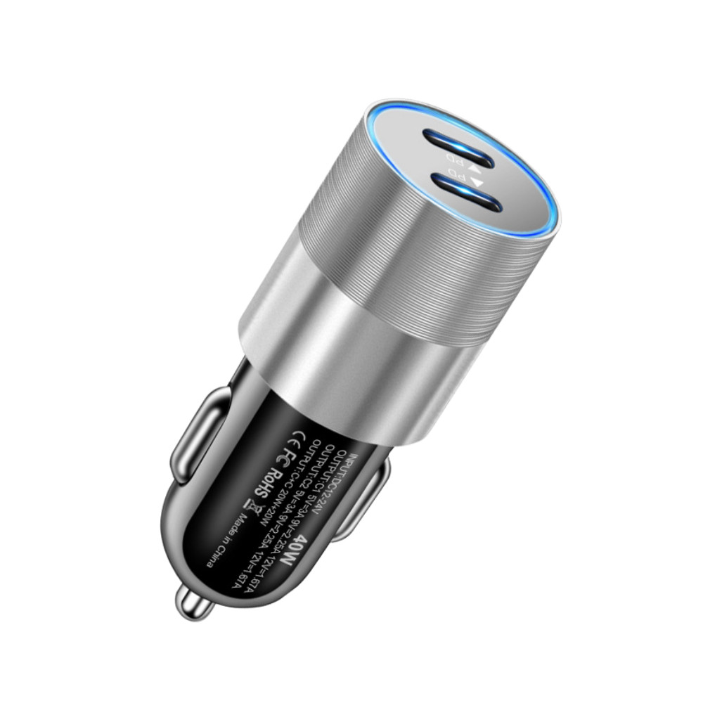 Lot 40W Dual USB Type-C Fast Car Charger Adapter For iPhone iPad Android Samsung