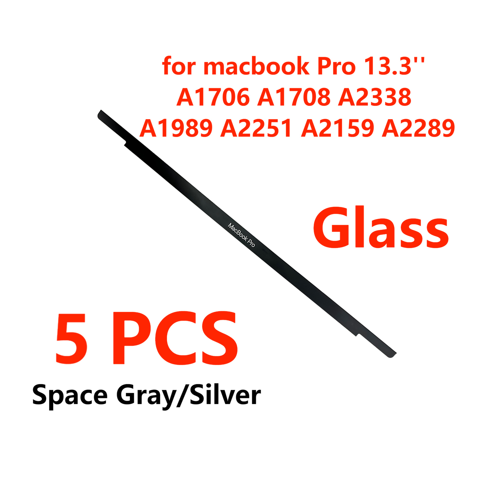 5pcs LCD Display Front Cover Logo Glass for MacBook Pro 13" A1706 A1708 Bezel