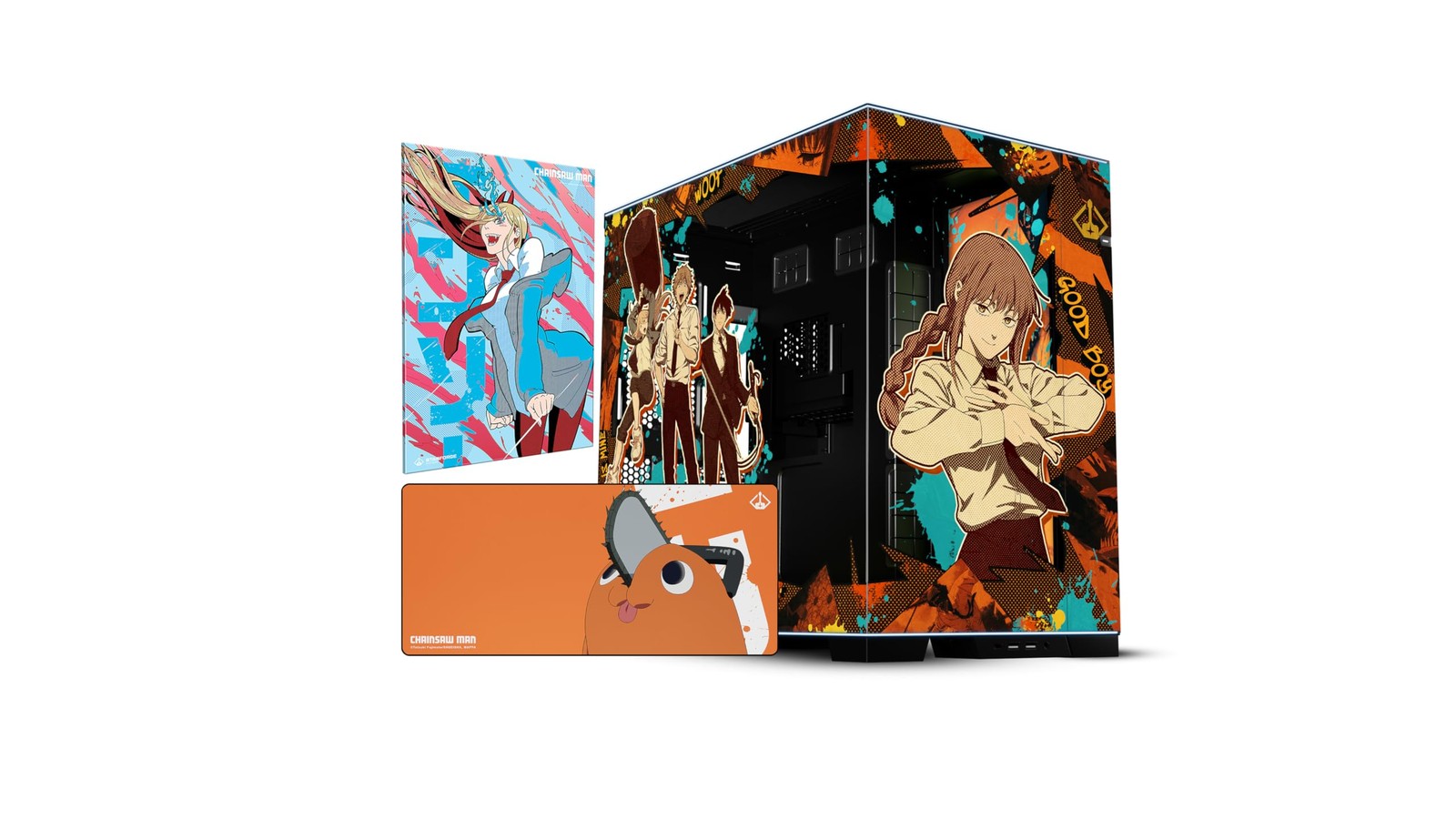 Chainsaw Man Lian Li O11 Dynamic EVO RGB PC Case Bundle with UV Artwork