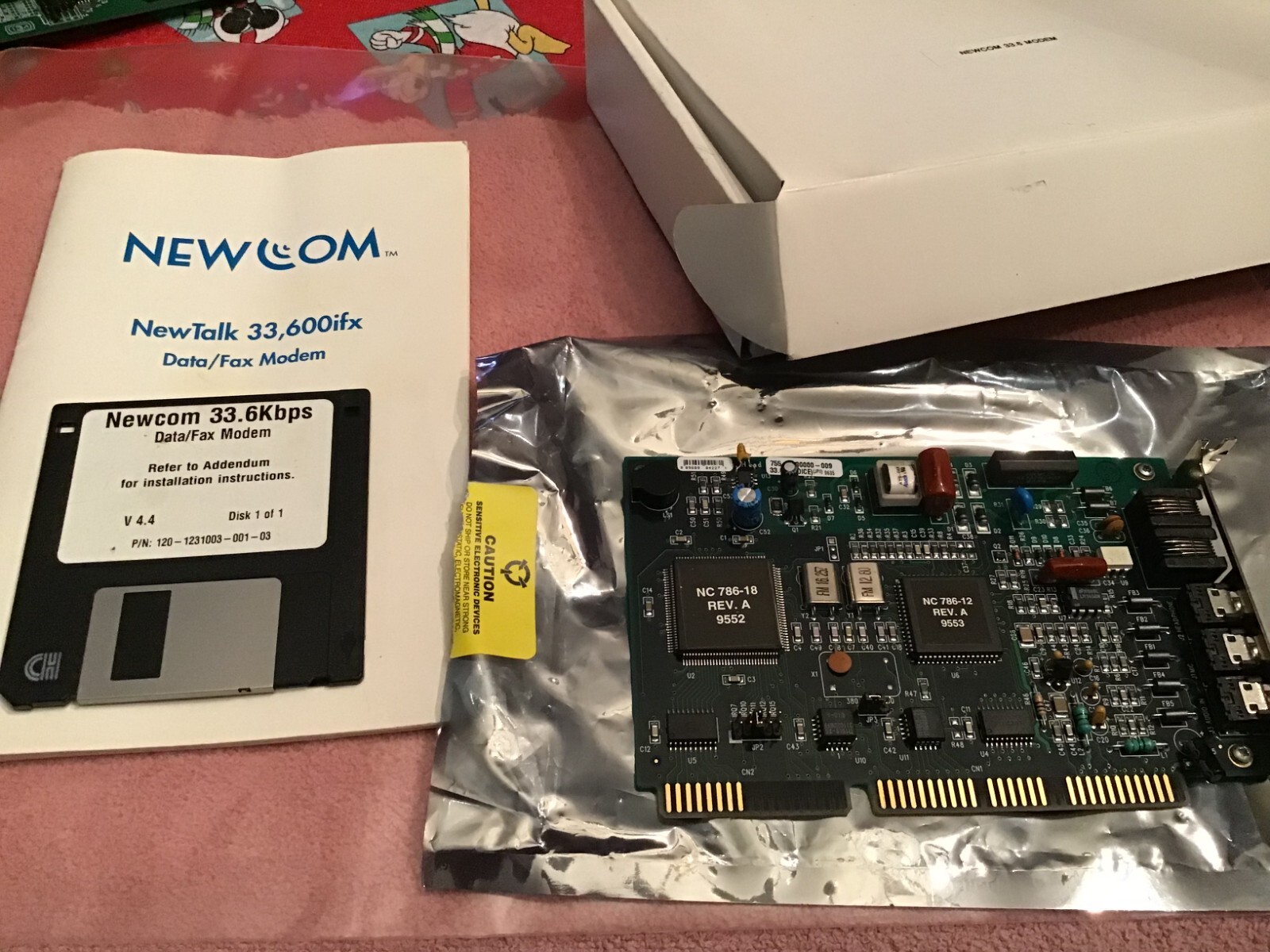 VINTAGE NEWCOM 16 BIT 33.6 FAXMODEM W/SW/ BOX/MANUAL