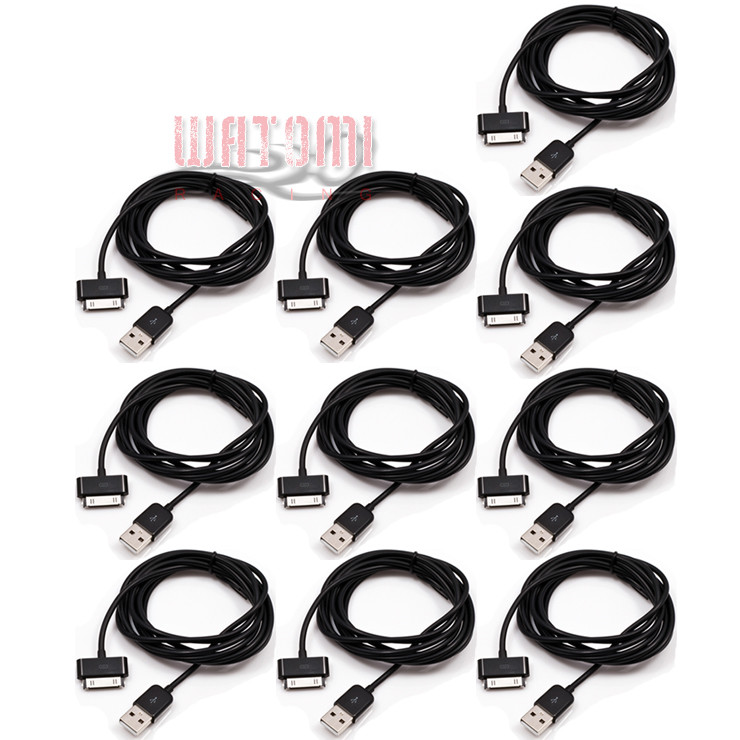 10X 10FT USB 30PIN BLACK CABLE DATA CHARGER FOR GALAXY TAB 7.0 PLUS 8.9 10.1