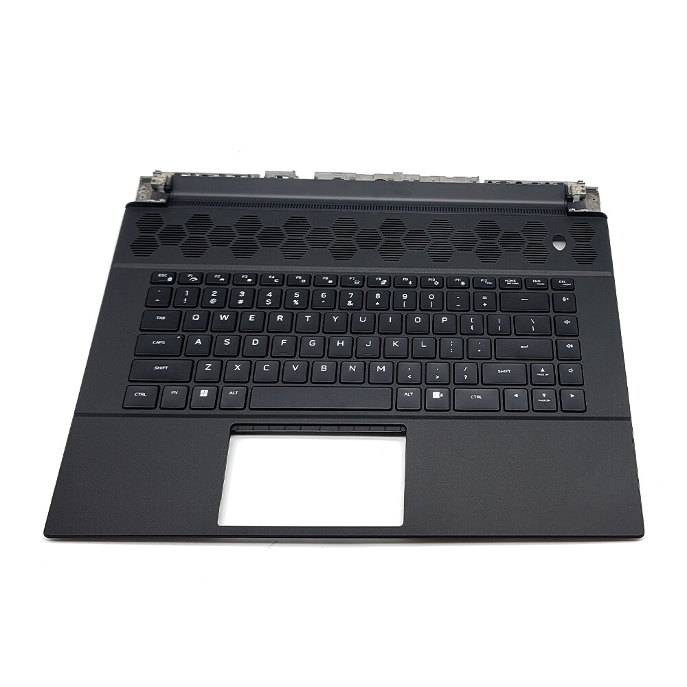 Black Palmrest For DELL Alienware M16 R1 Keyboard Backlit US 0CGM3Y Upper Case