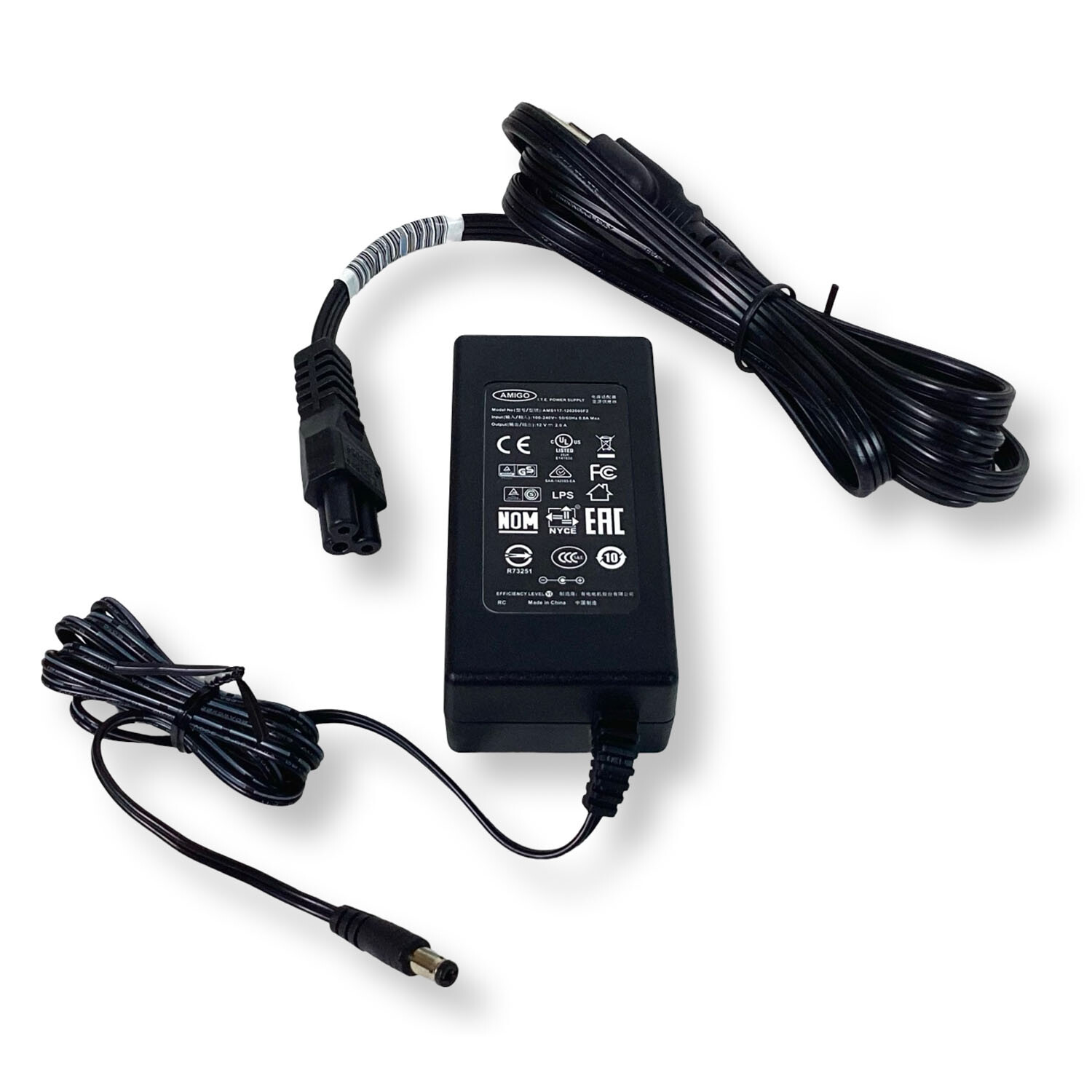 Lot 5 AMIGO AMS117-1202000F2 12V 2A AC DC Power Adapter Charger Universal 24TM7