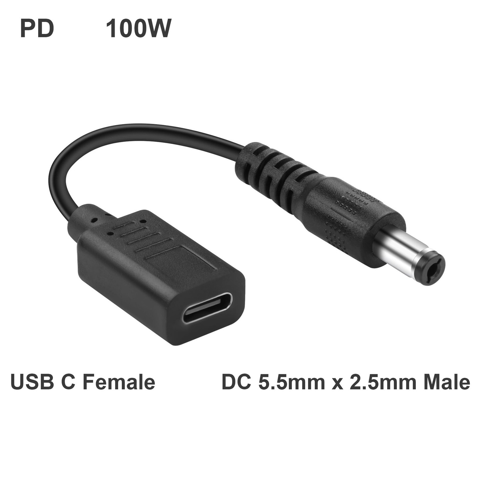 USB Type C to DC 2.5mm Power Cable PD Charger Power Bank 100W Laptop Router CCTV