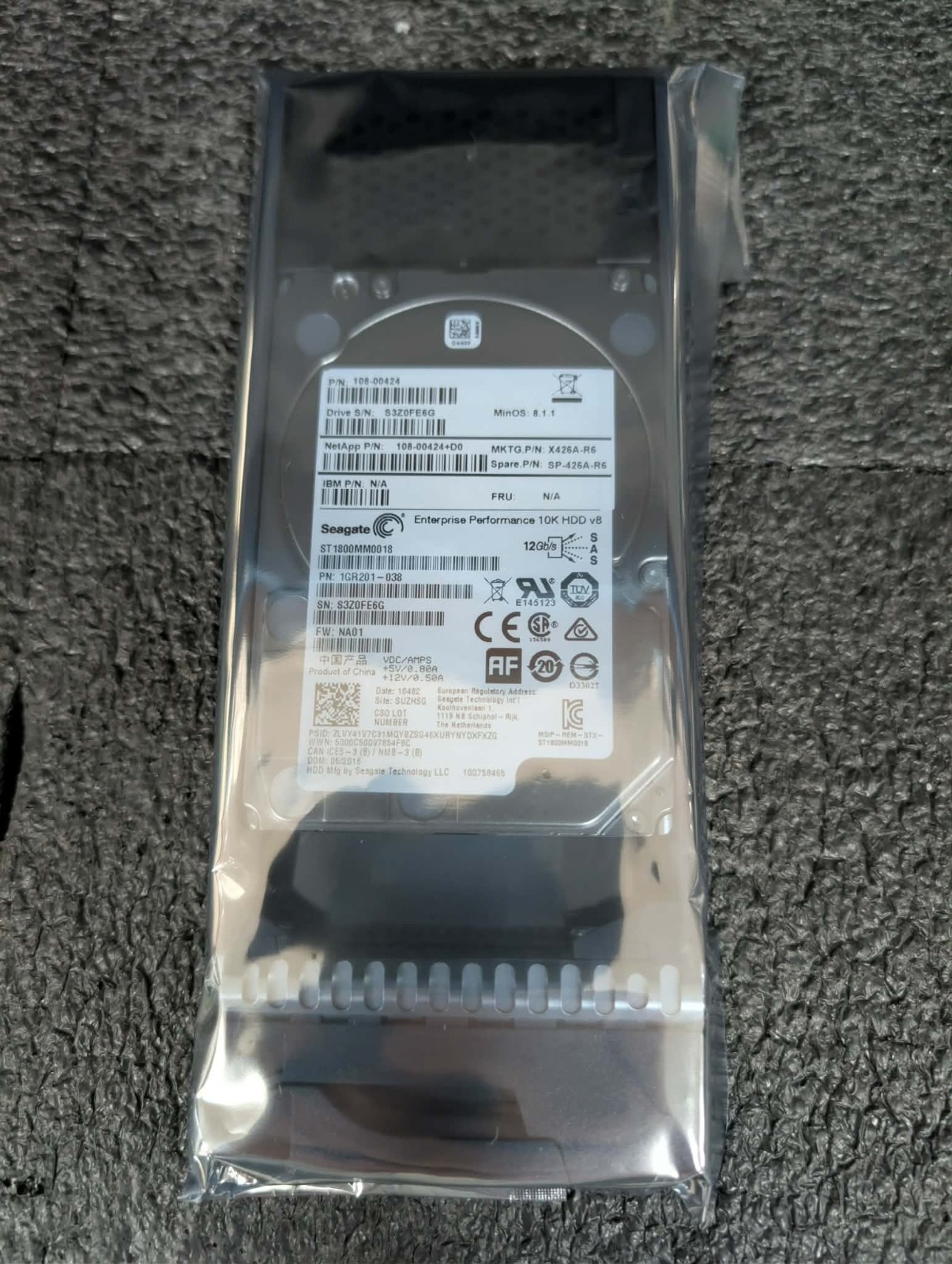 NetApp 108-00424 X426A-R6 1.8TB 10K 12Gbps SAS III 2.5" HDD Hard Disk Drive