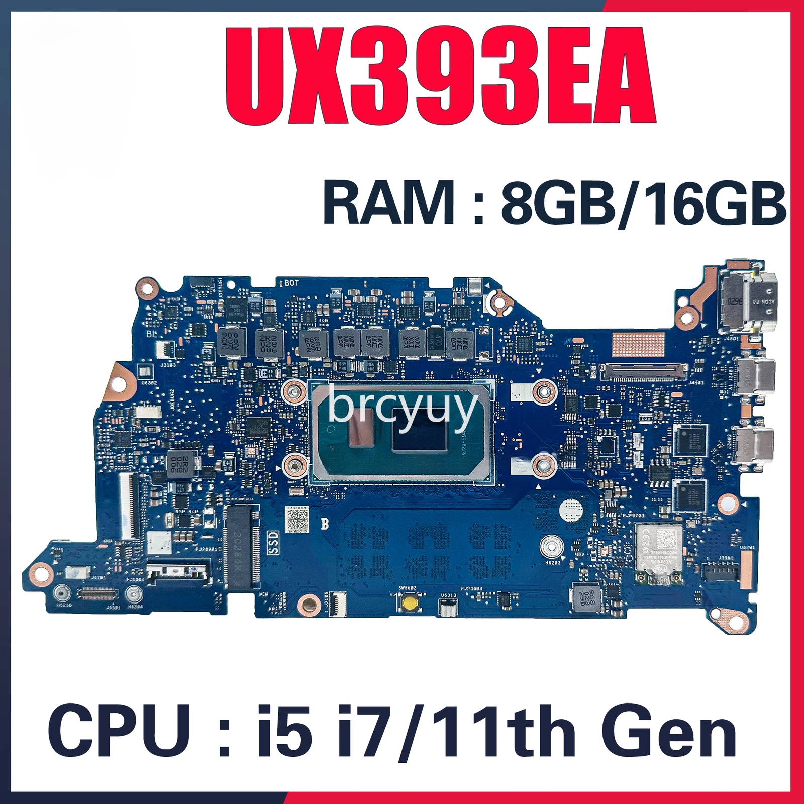 UX393E For ASUS UX393EA UX3000EA UX3000E Motherboard i5 i7 11th Gen RAM-8GB/16GB