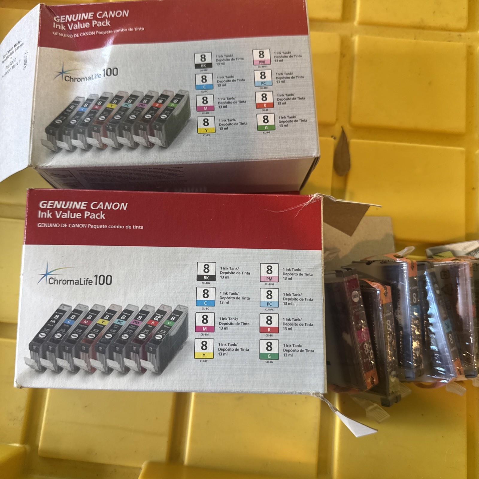 8PK Genuine Canon CLI-8 Ink 8-Pack PIXMA Pro9000 Photo Printer 2 Lot Read