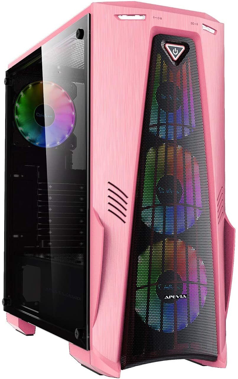 Ryzen 7 5700G Gaming PC Pink Computer Liquid Cooled, Radeon, 1 TB NVME, 32GB RAM