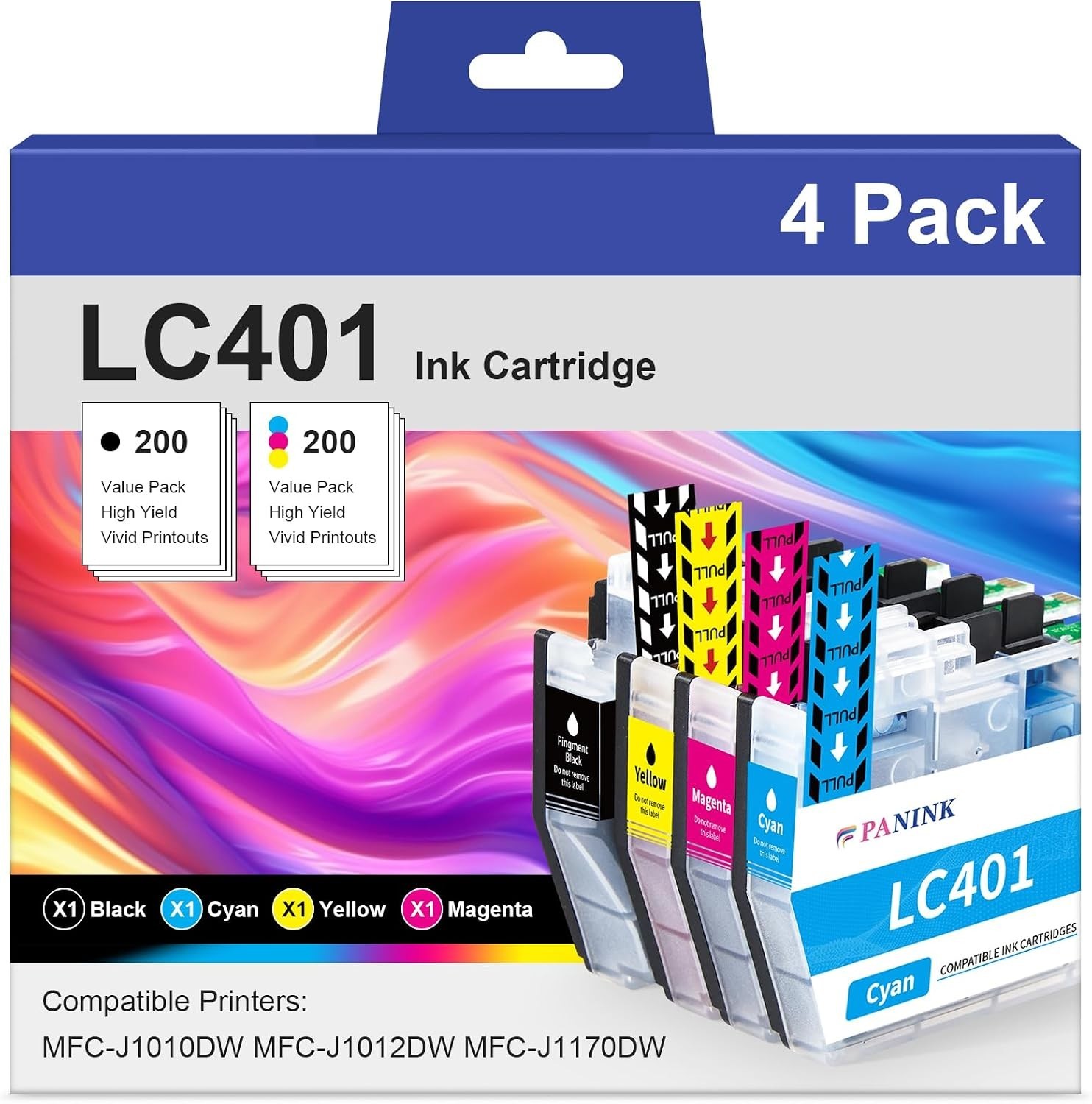 Compatible LC401 Ink Cartridges Replacement for Brother LC401 LC 401 LC401XL ...