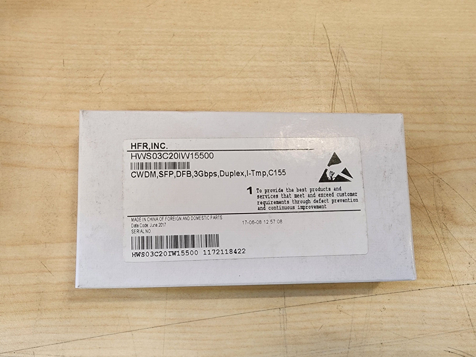 HFR, Inc. HWS03C20IW15500 SFP Module NEW