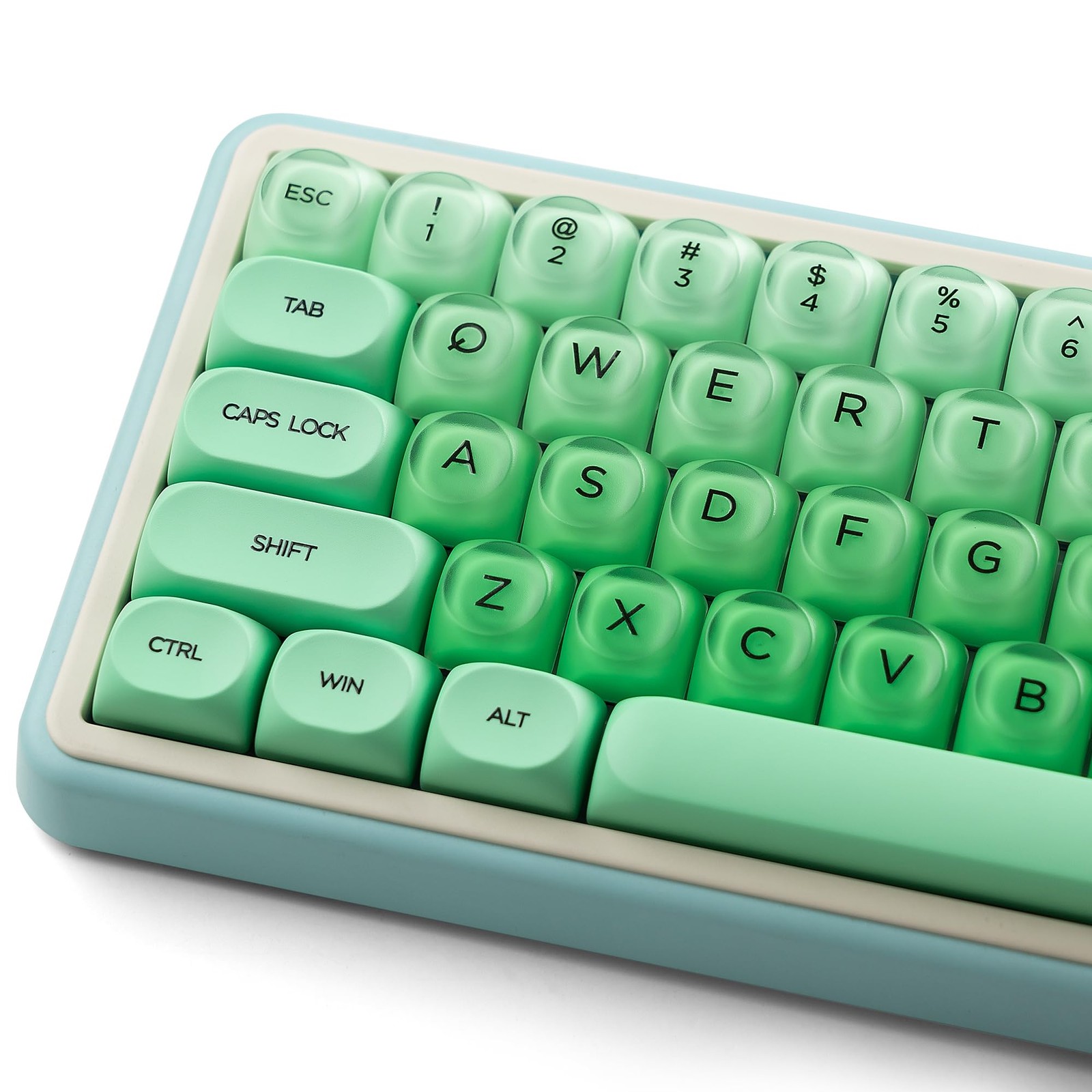 PBT MOA Profile Keycaps Green Jelly Foundation Cherry Gateron MX 132 Keys