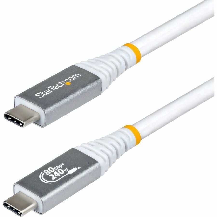 StarTech CC5FT80GUSB4CABLEW 5ft USB4 Cable 80Gbps 240W White