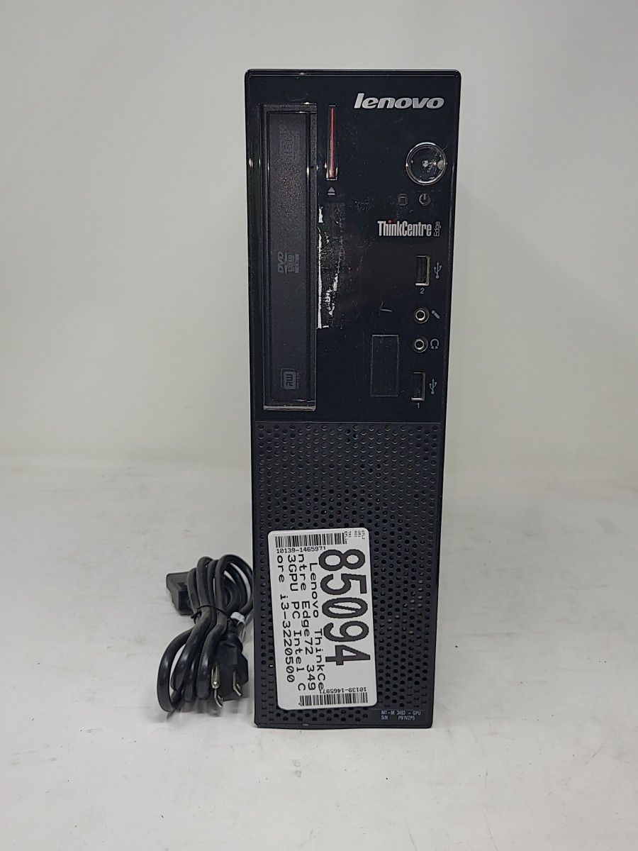Lenovo ThinkCentre Edge72 3493GPU SFF PC Core i3-3220 4GB 500GB SEE NOTES
