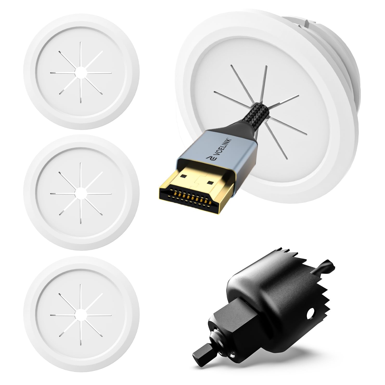 VCELINK in-Wall Cable Management Kit, Fits 4 Low-Voltage Cables, 4-Pack