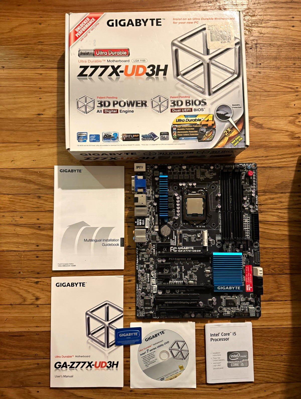 GIGABYTE GA-Z77X-UD3H ATX LGA1155 Motherboard + Intel Core i5 3.40GHz (WORKING)