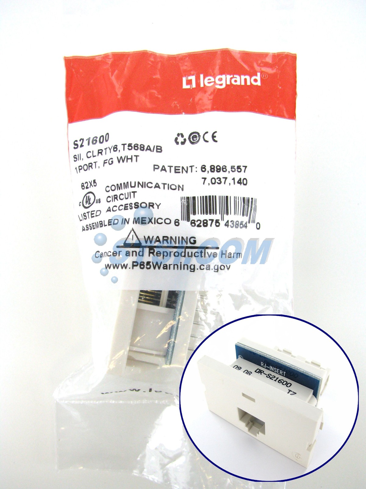 Ortronics OR-S21600 Series II 1-Port Cat6 Jack Module ~STSI