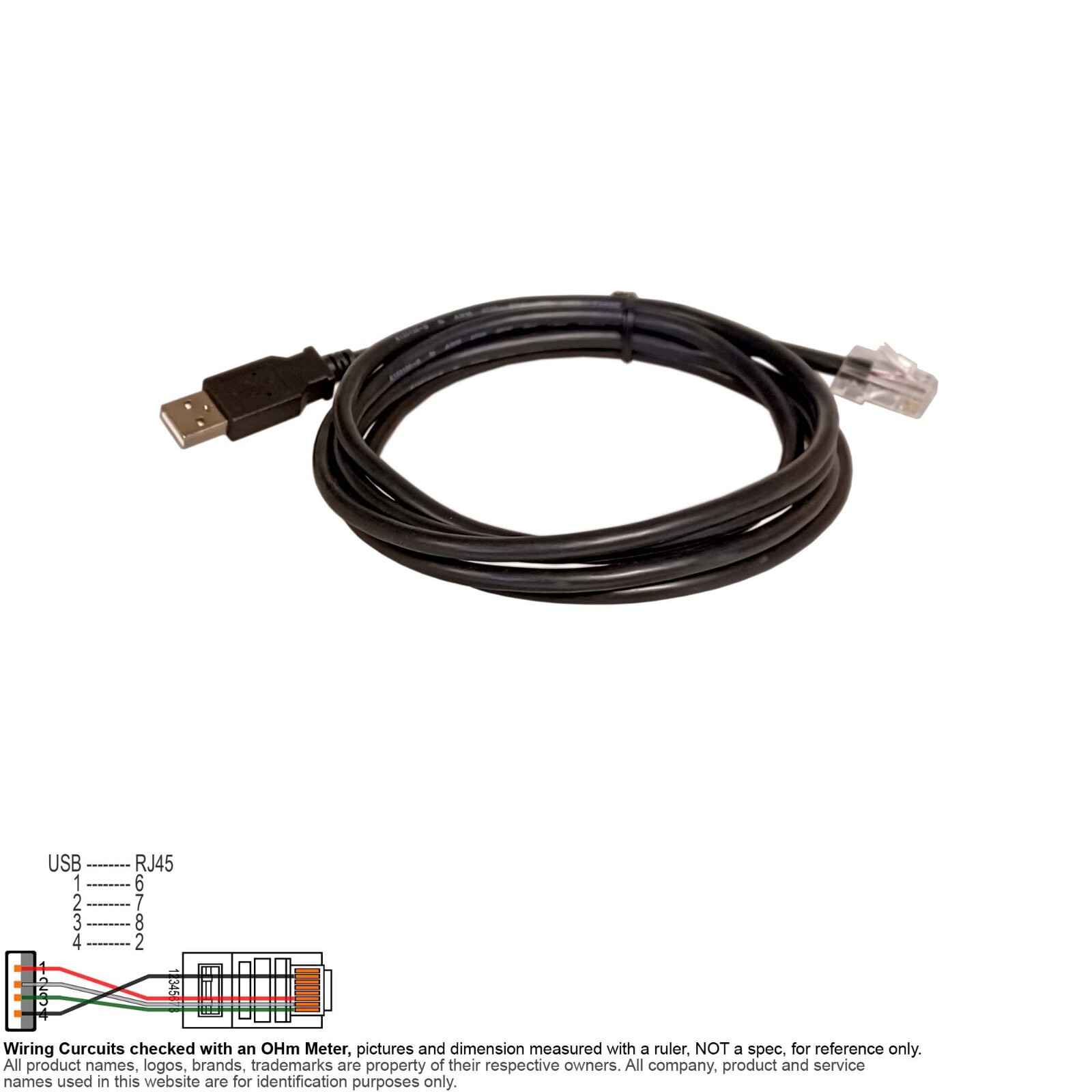 Cable UPS Console USB A Type Male RJ45 8P4C 6FT Tripp Lite 731093