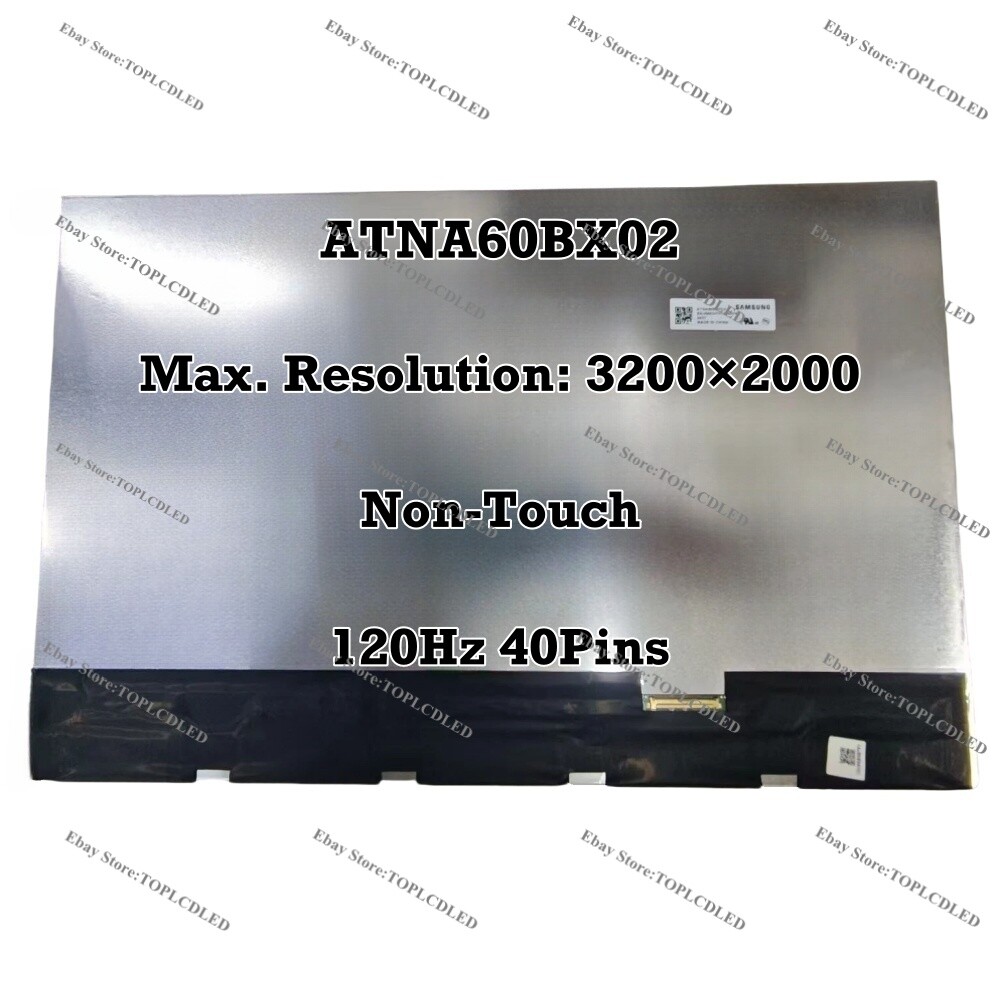 OLED ATNA60BX02 16.0" 3200×2000 120Hz IPS EDP 40 Pins LCD Screen Non-Touch Panel