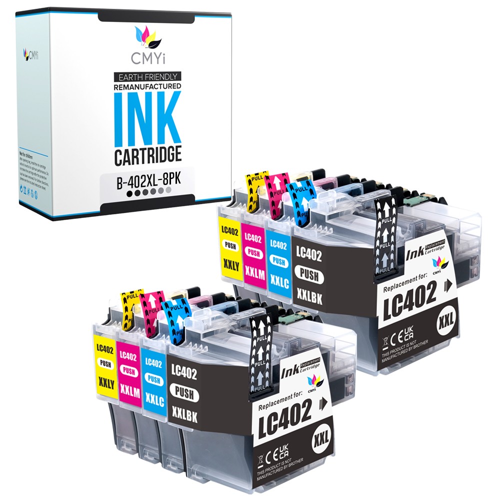 8-Pack Compatible CMYi LC402XL Ink Cartridges Combo fits Brother MFC-J6540DW