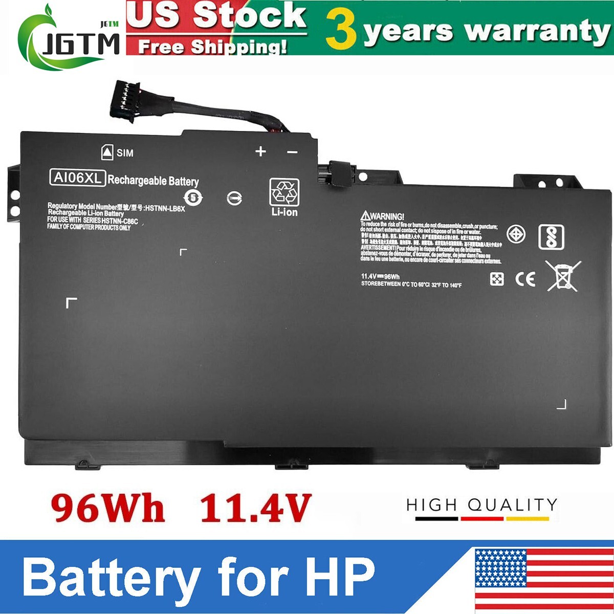 AI06XL Battery For HP ZBook 17 G3 808451-001 HSTNN-C86C HSTNN-LB6X AI06096XL US