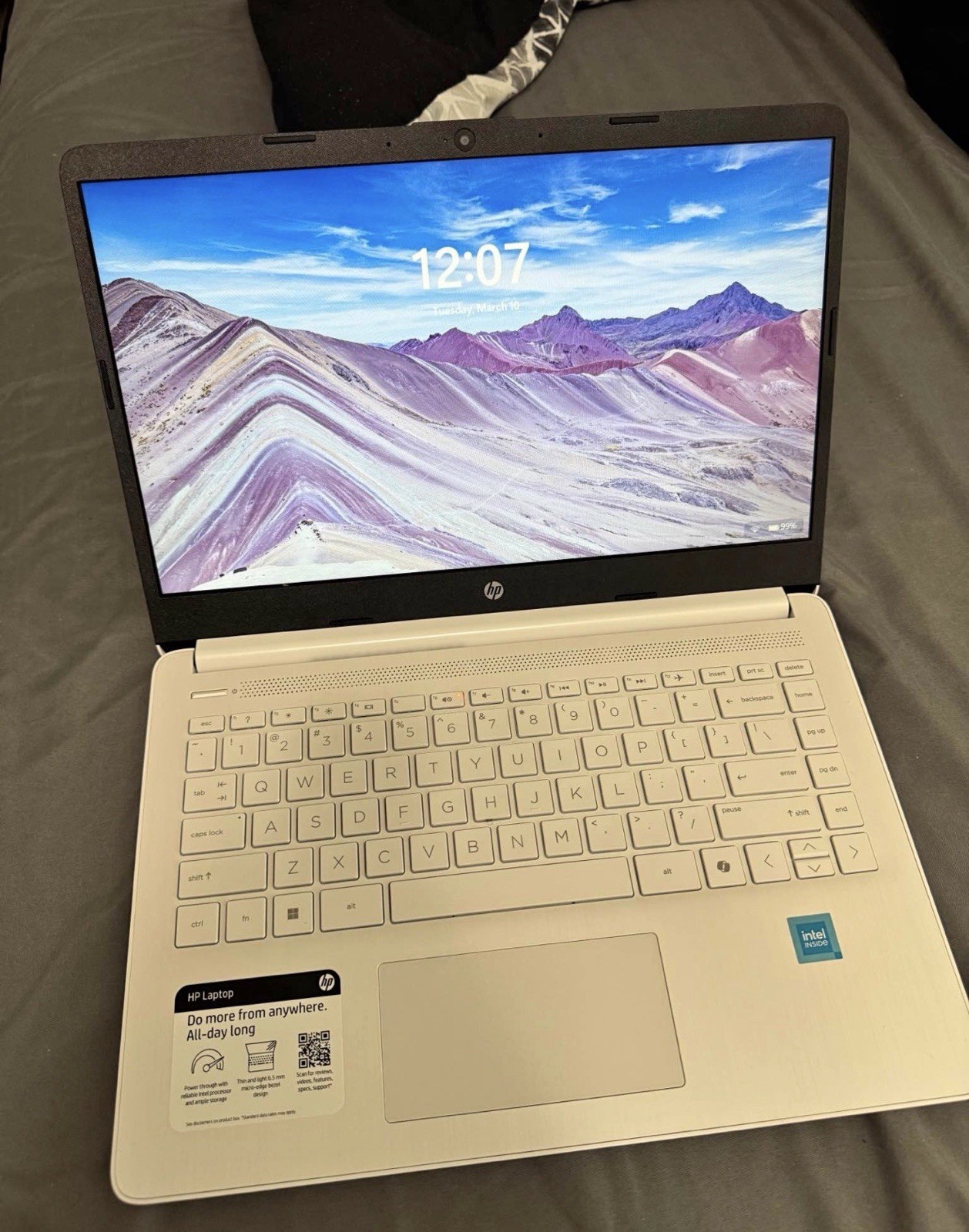 HP Notebook Laptop White Intel Core Processor Sleek Portable Computer Device