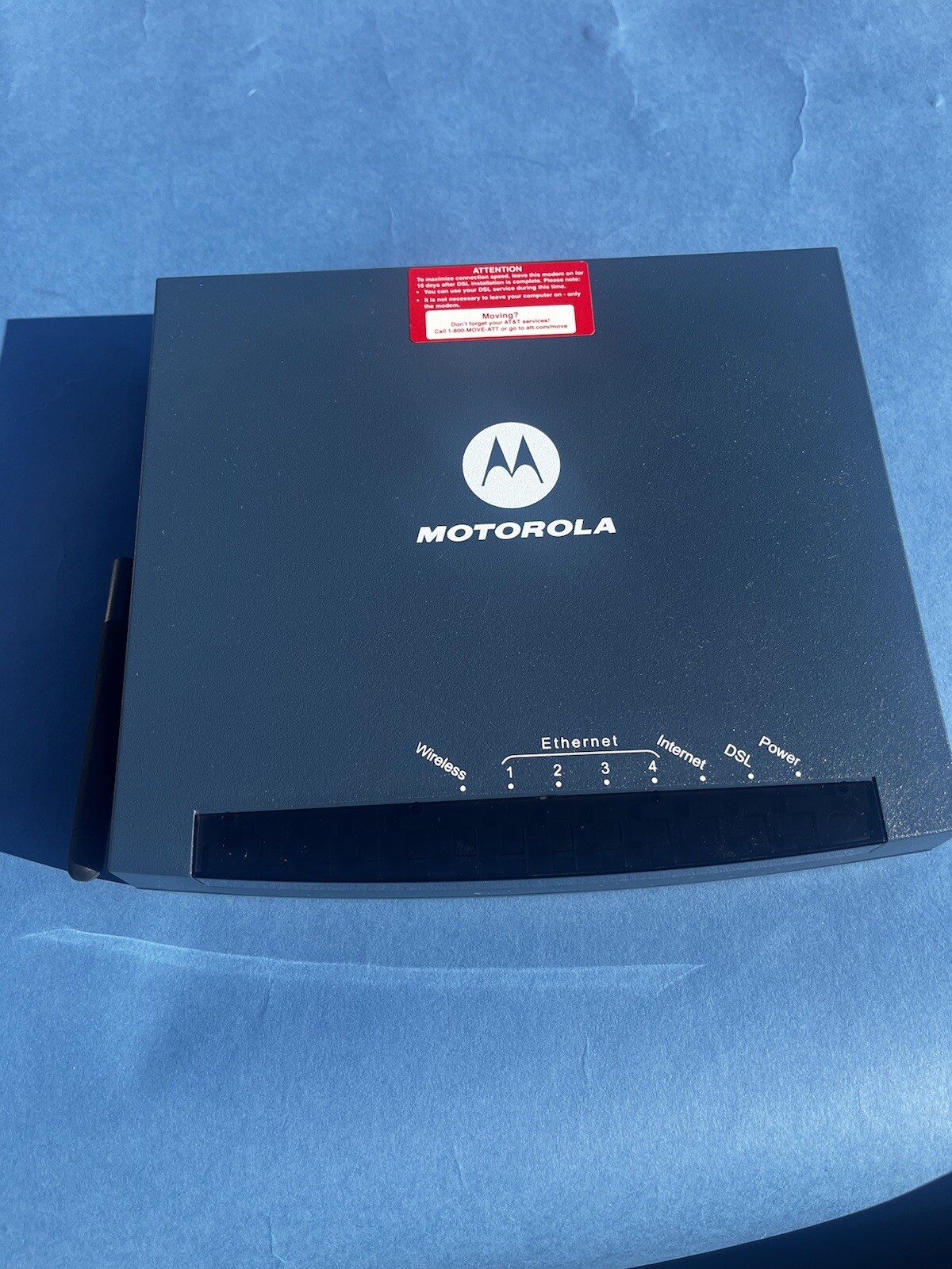 Motorola Wireless Router GZ53347 DSL Ethernet 4 Port RJ-45 3347-02-1022 Ethernet