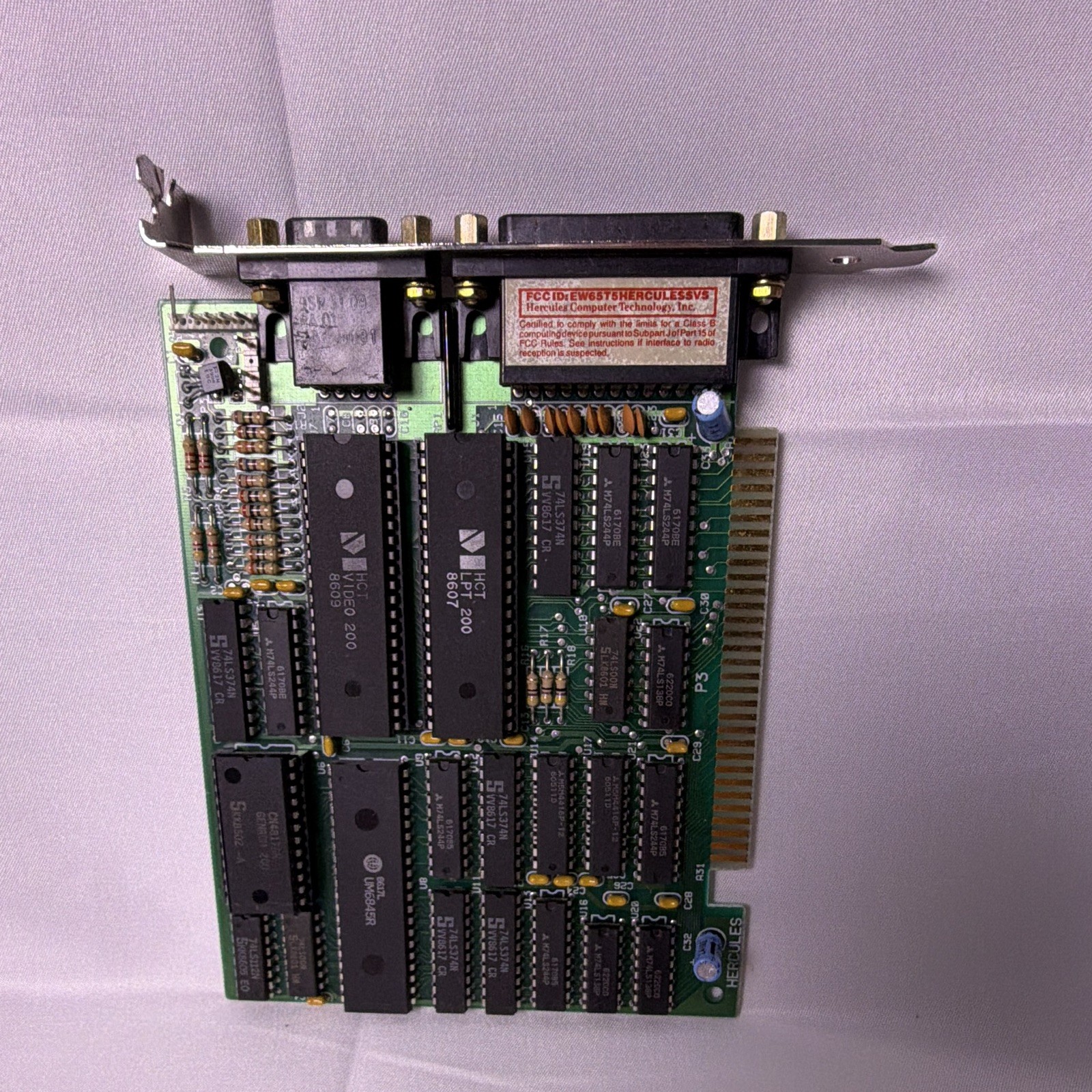 Hercules GB200 Rev B Graphics Card 8-Bit ISA IBM PC Monochrome HGC Untested