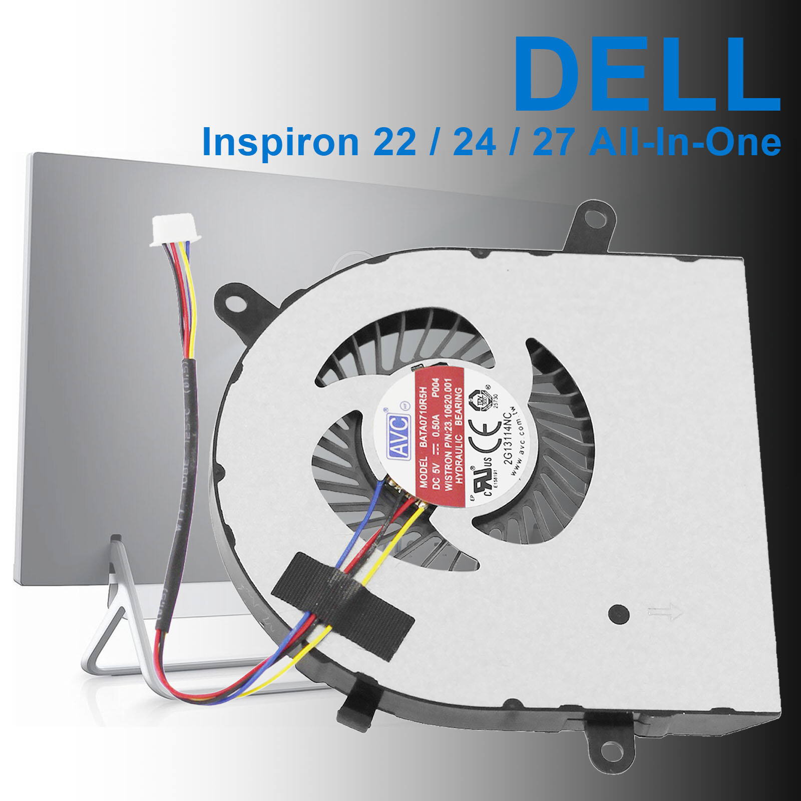 1pcs CPU Cooling Fan Replacement For DELL Inspiron ALL-IN-ONE (AIO) 22 / 24 / 27