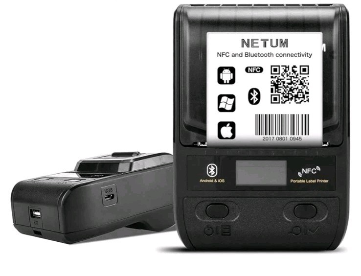 G5 Netum NFC & Bluetooth Thermal Label & Barcode Printer Android IOS Windows