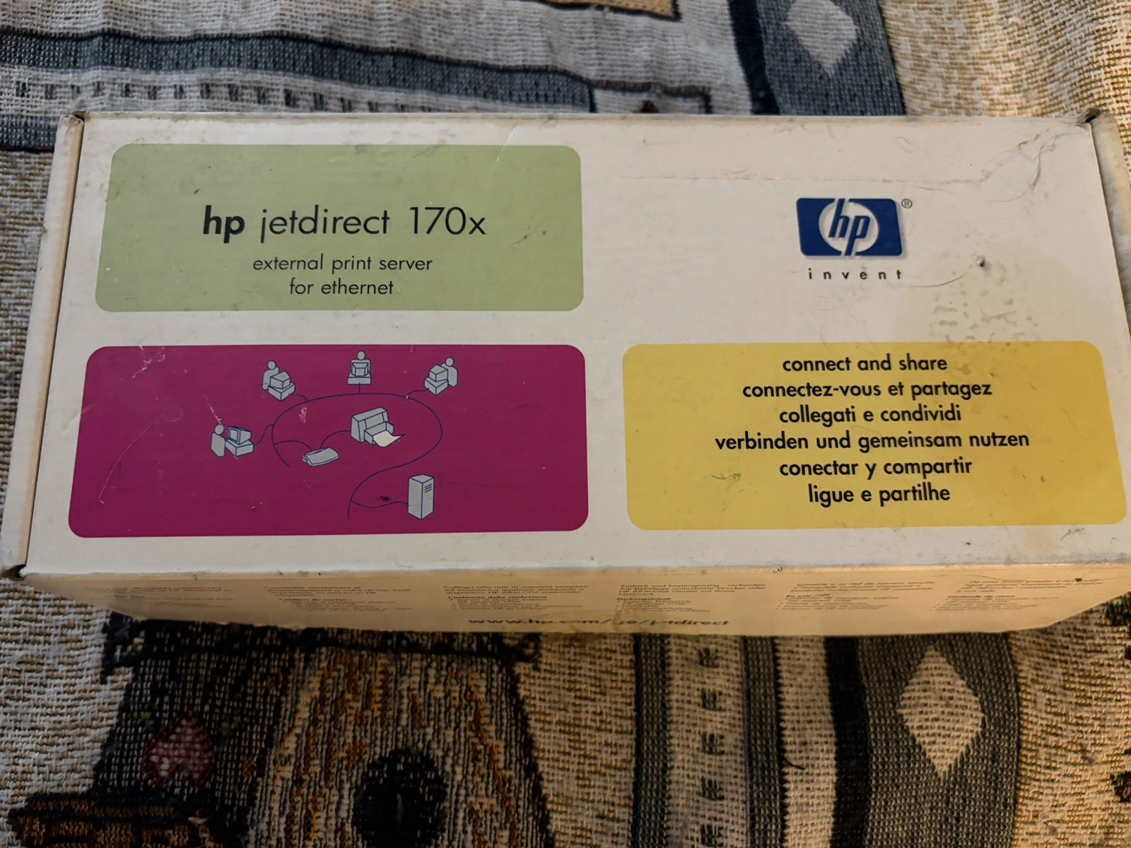 HP JetDirect 170x External Print Server Ethernet RJ-45 Parallel J3258B
