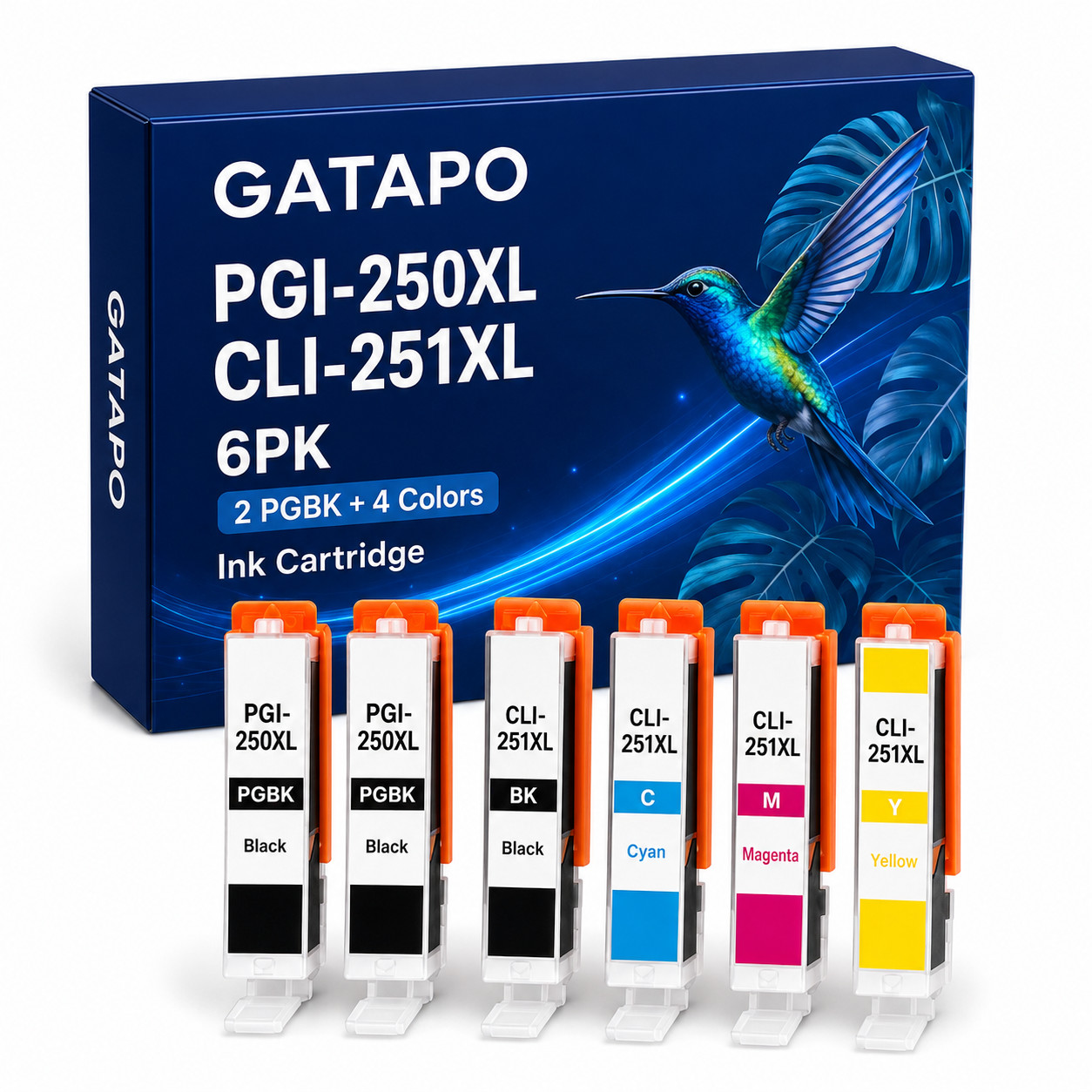 PGI-250XL CLI-251XL 6PK High Yield Ink for  PIXMA MG5420 MG5620 MG6420 MG6620