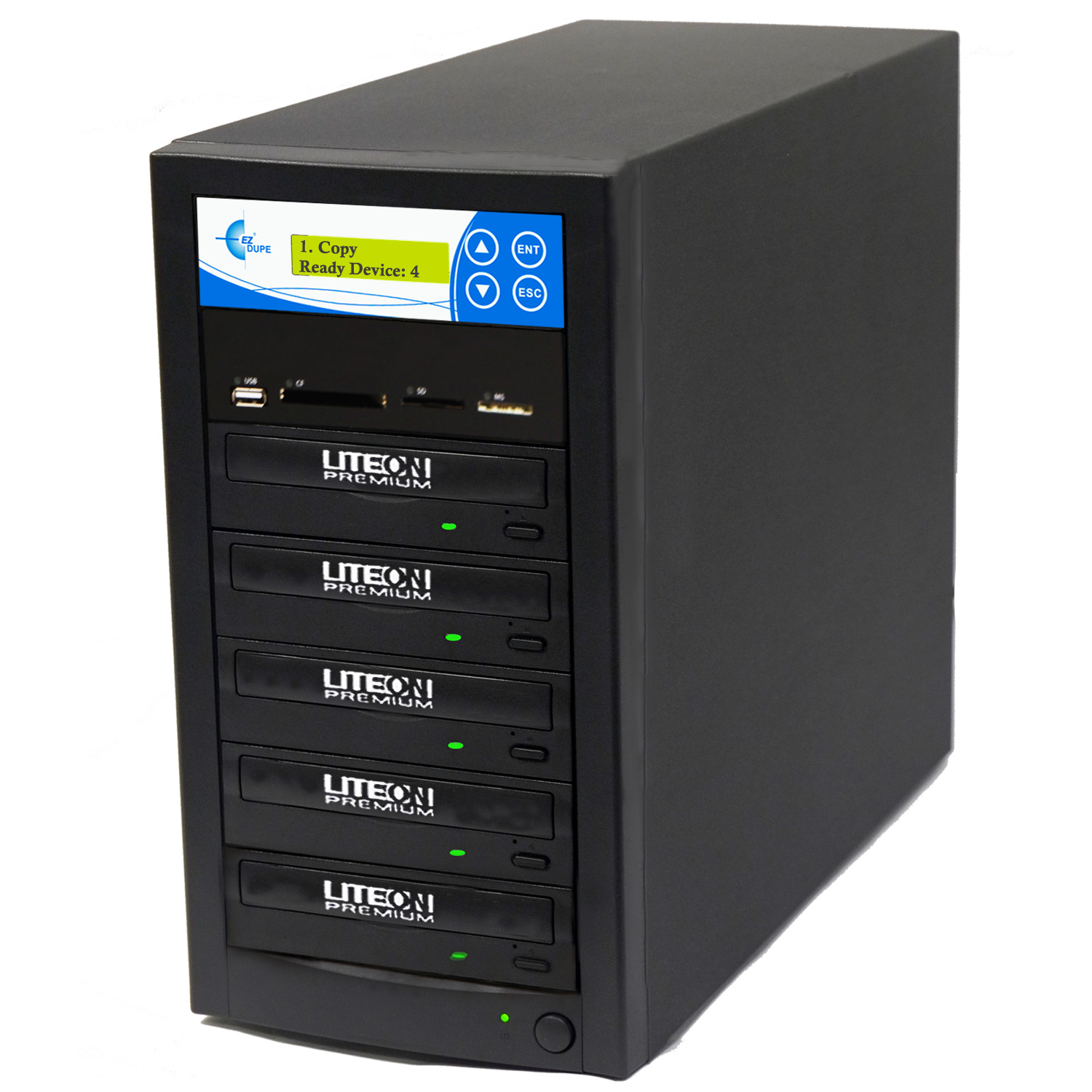EZ DUPE 1:4 Media Mirror Duplicator - SD CF USB & Disc to DVD CD Copy 2 YR WRNTY