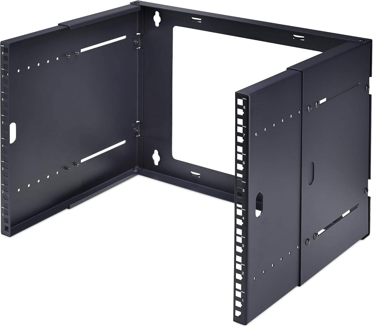 2-Post 8U Wall Mounted Rack, Adjustable Depth up to 16In, for 19-Inch Server/Dat