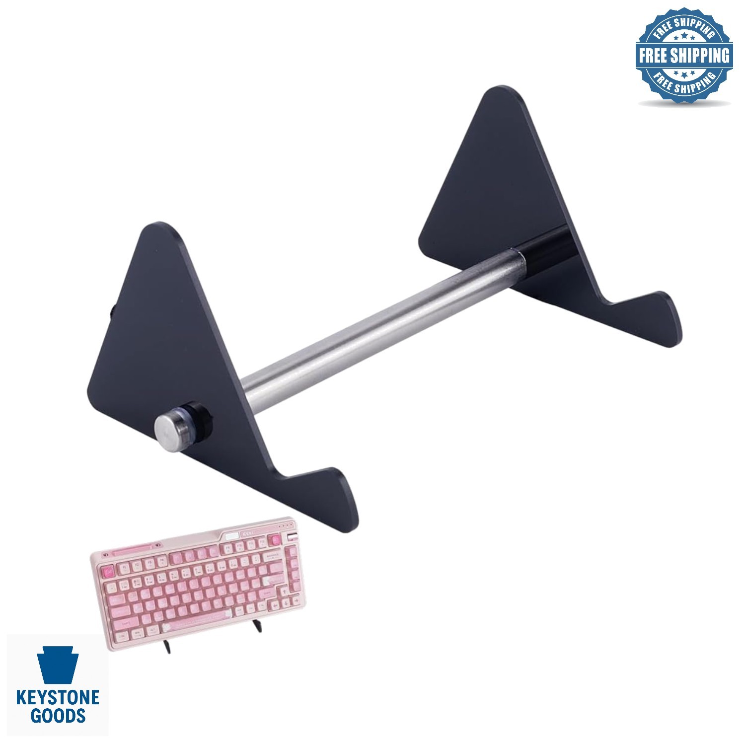 Acrylic Keyboard Display Stand - Portable, Black, 1-Tier