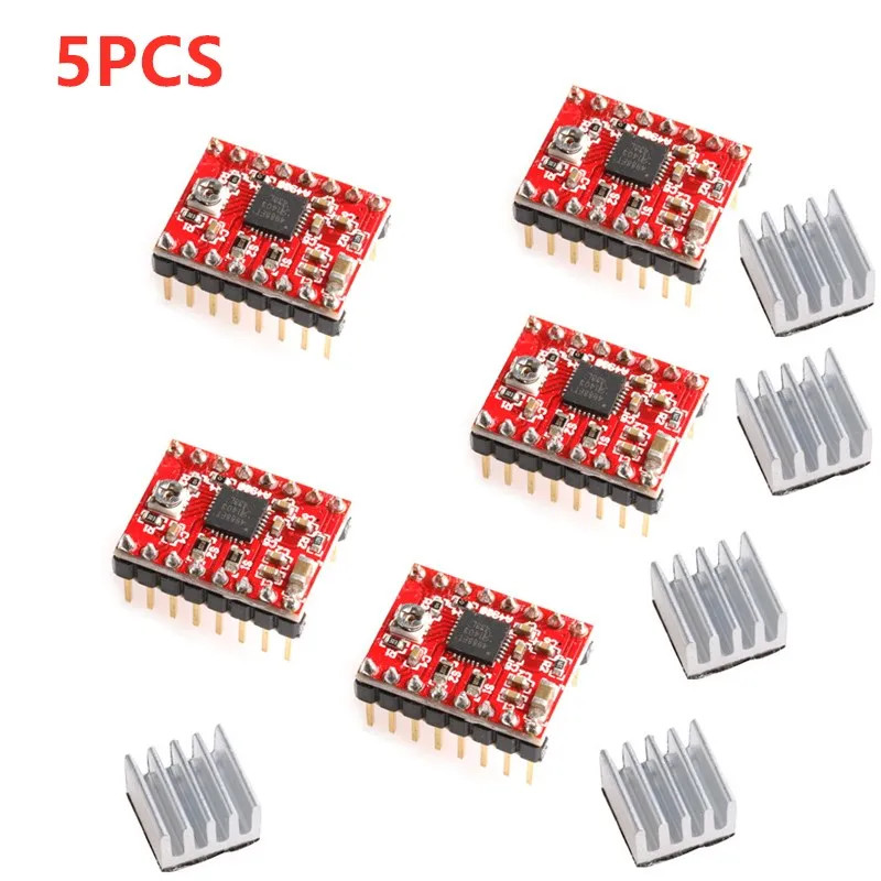 5PCS A4988 Step Stick Stepper Driver Heat sink For Reprap 3D Printer Parts Red