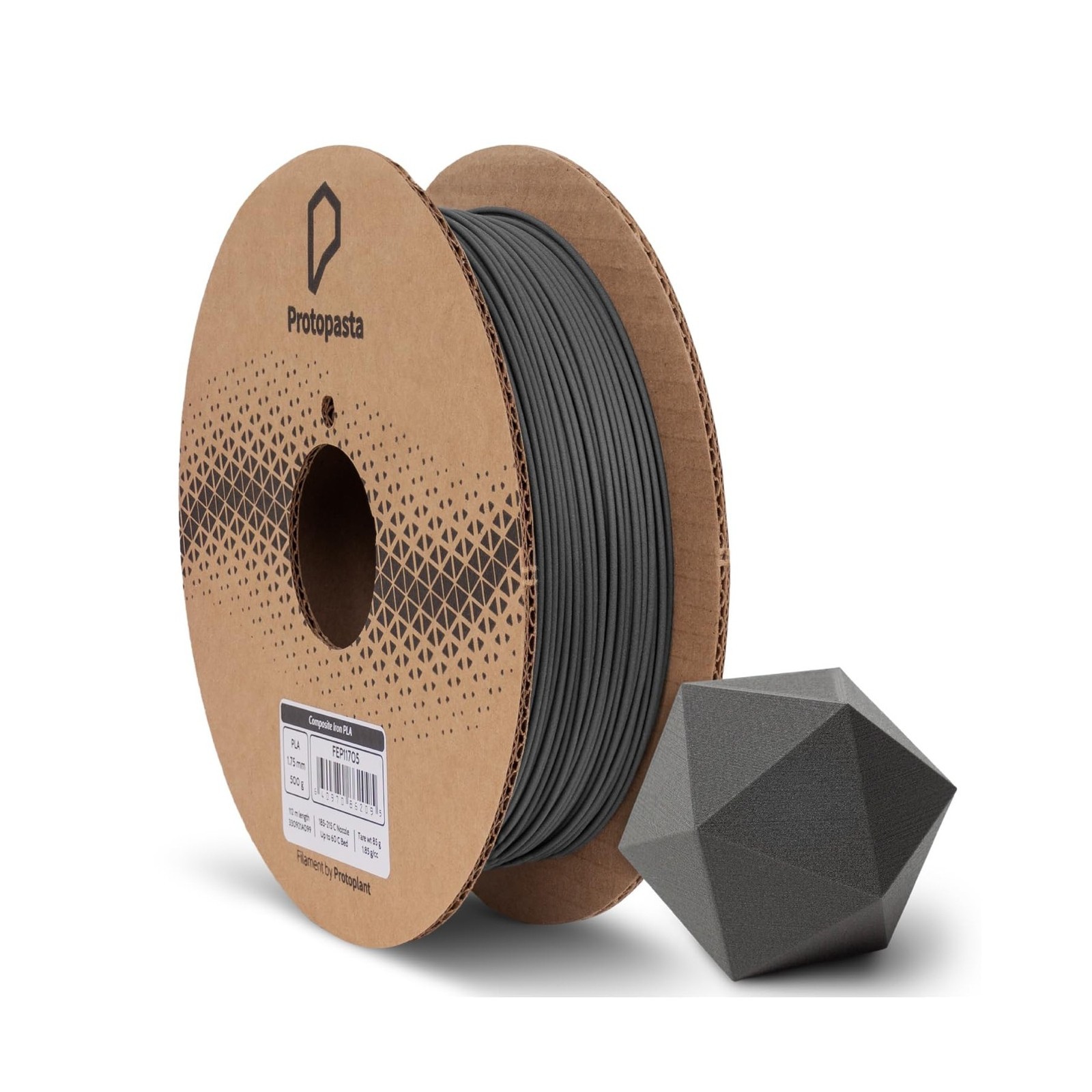 Protopasta Ferromagnetic Iron PLA 3D Printer Filament | ProtoPlant Metal-Fill...