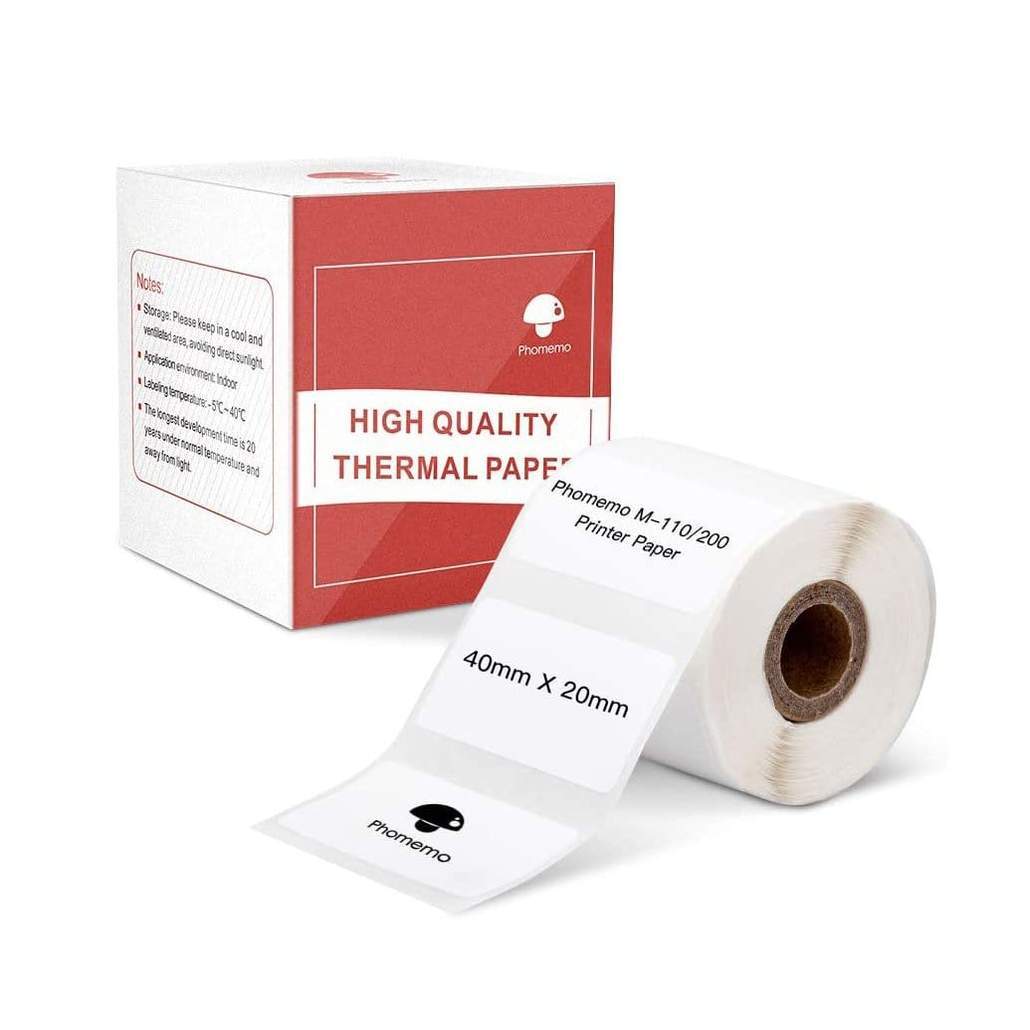 White Square Sticker Label Self-Adhesive Tag Phomemo M110/M220 Lable Paper US