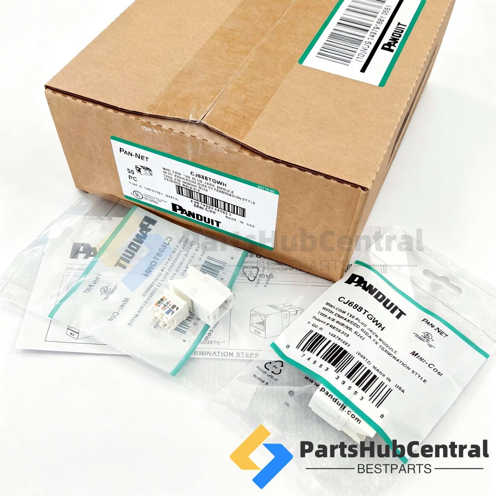 NEW 50PCS Jack Module Fits Panduit Giga TX CJ688TGWH Mini-Com CAT6 TX6-Plus US