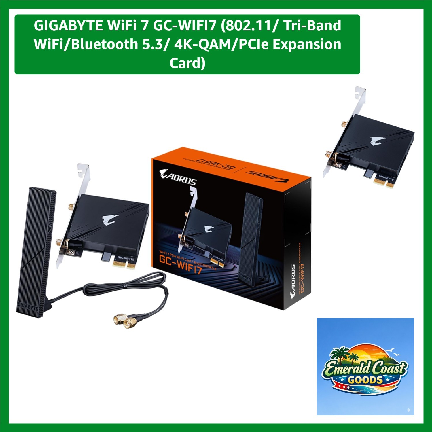 WiFi 7 GC-WIFI7 802.11/ Tri-Band WiFi/Bluetooth 5.3/ 4K-QAM/PCIe Expansion Card