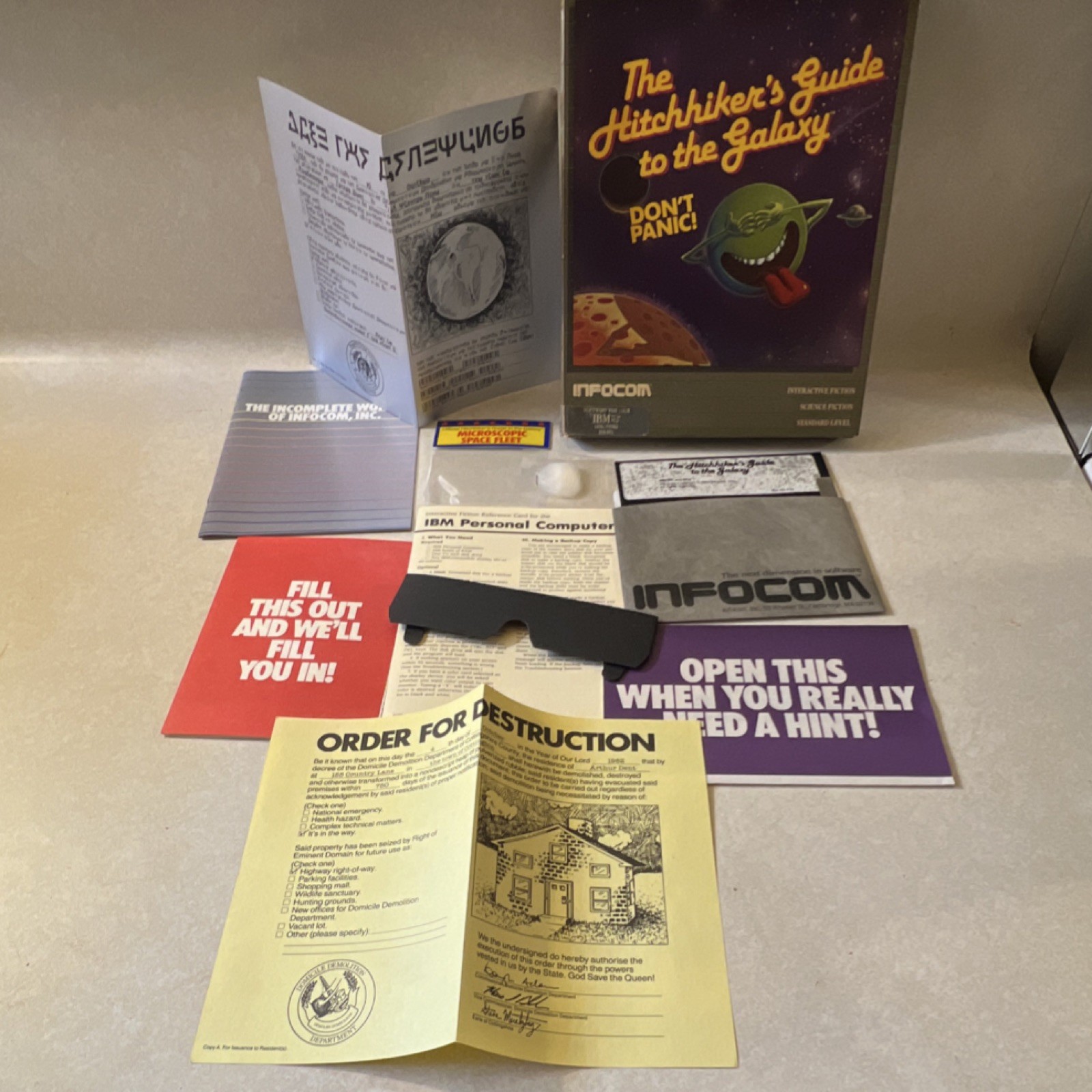 Infocom The Hitchhiker's Guide to the Galaxy IBM PC PCjr 5.25" Floppy Disc 48k
