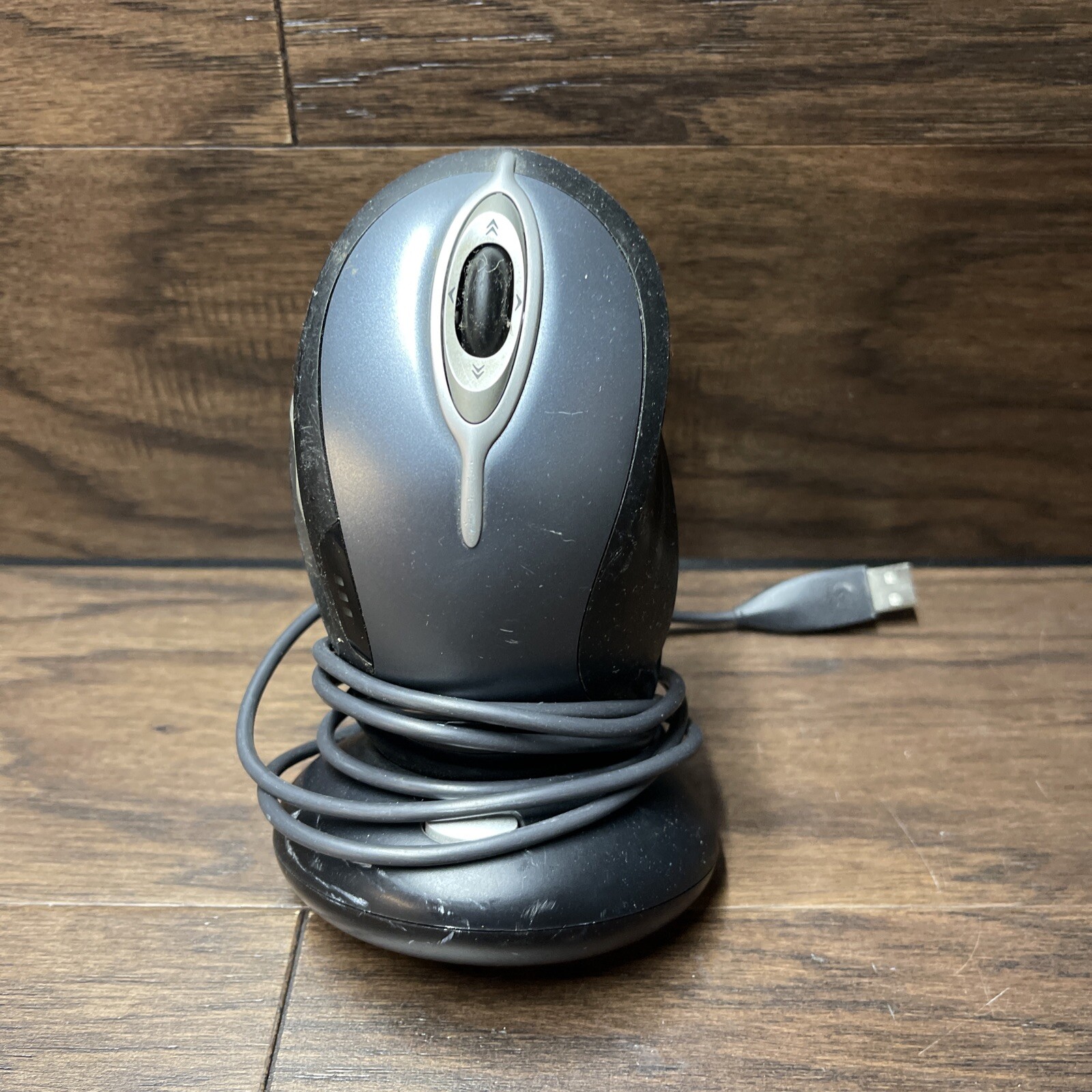 Logitech MX Laser M-RAG97 Black & Gray Wireless Mouse w/ Dock Charger &Adapter