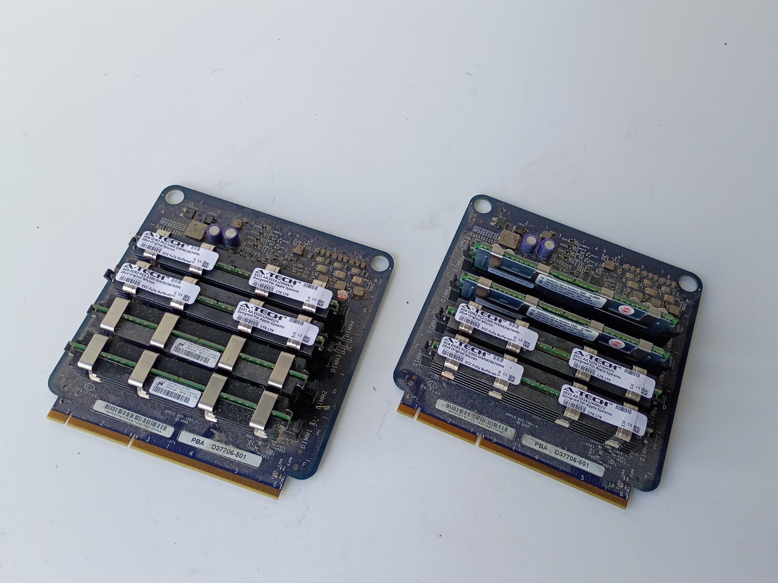 Apple Mac Pro A1186 Memory Riser Board Set D37706-501 820-1981-A w/ ECC RAM