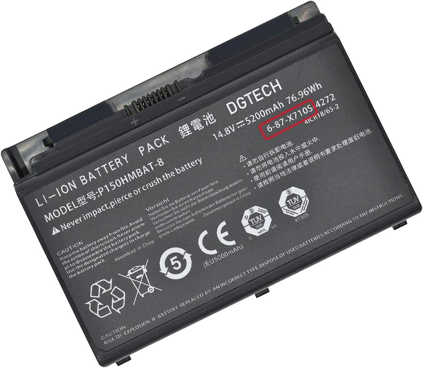 Genuine P150HMBAT-8 6-87-X710S-4273 battery For Clevo P150 P170EM P170HM P170SM