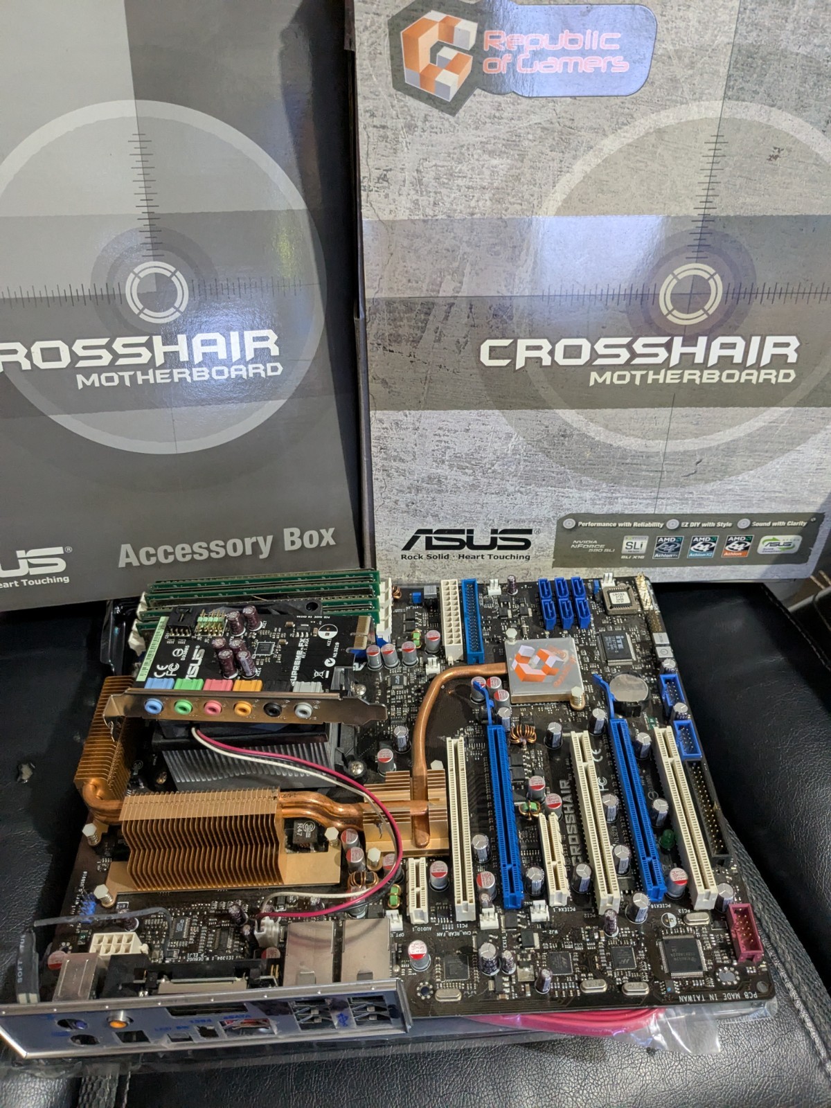 Boxed ASUS ROG Crosshair nForce 590 SLI AM2 Motherboard Tested RARE RETRO 