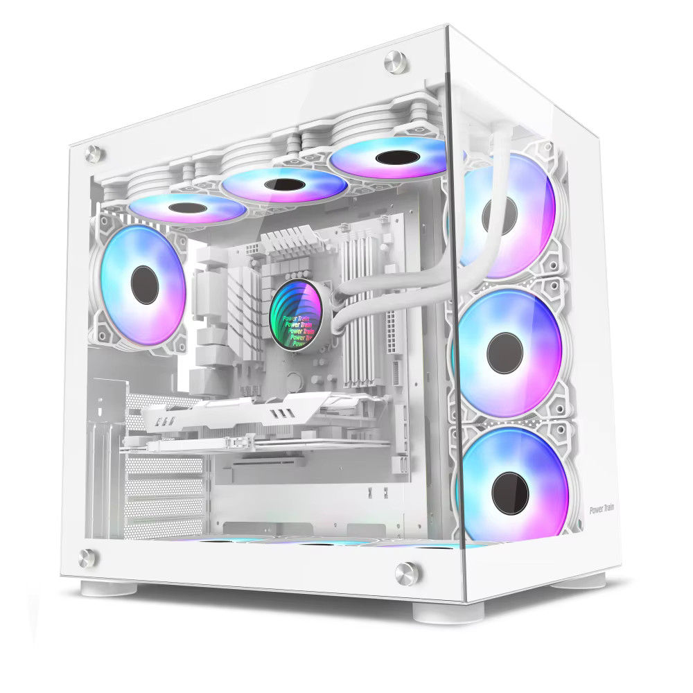 New Arrival E-ATX Gaming PC Desktop White Computer Case Tower Cabinet