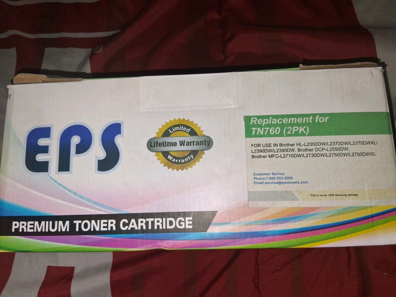 EPS Premium Toner Cartridge  Replacement  For TN 760 (2 Pk) Brother Compatible 